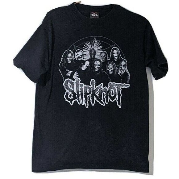 Slipknot Band Tee Black & White Graphic Small Short Sleeve Rock Heavy Metal OCC - Picture 1 of 6